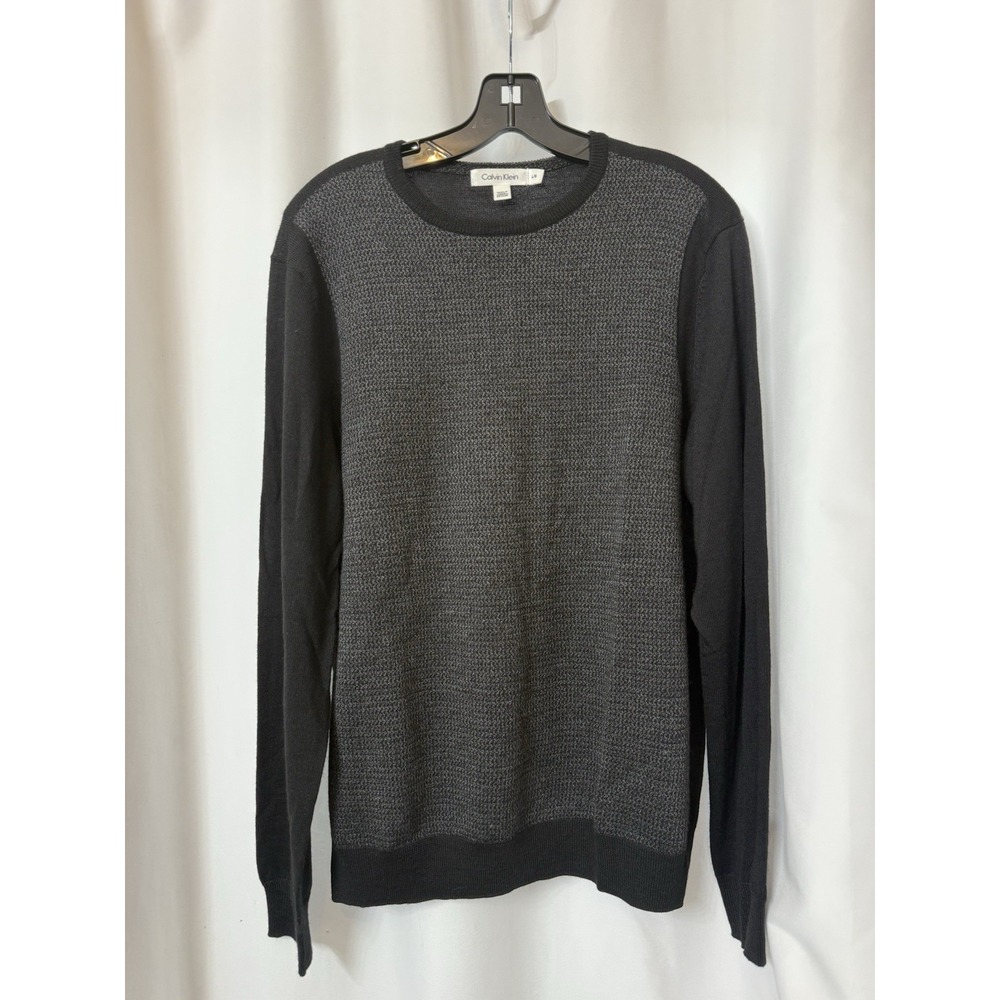 Calvin Klein Sweater Men Large Cotton Blend Knit Long Sleeve‎ J70